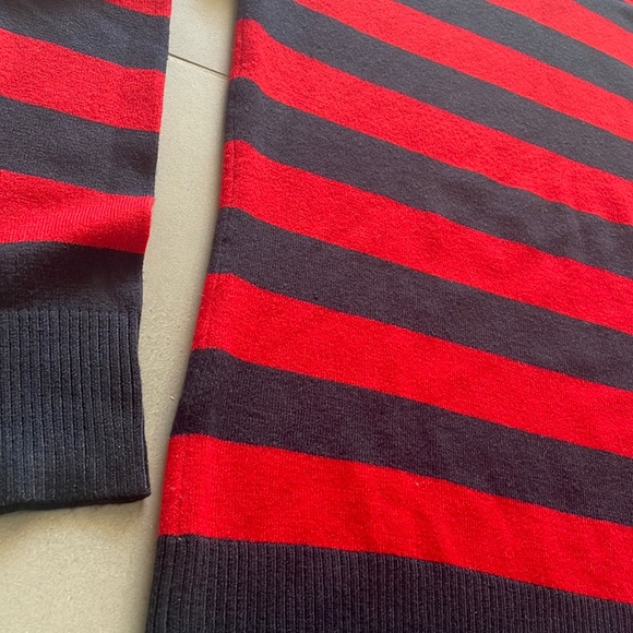 French Connection striped navy & red pullover sweater - Picture 8 of 17